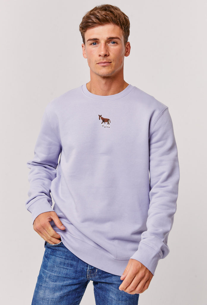 Okapi Unisex Embroidered Organic Sustainable Sweatshirt Jumper Big Wild Thought