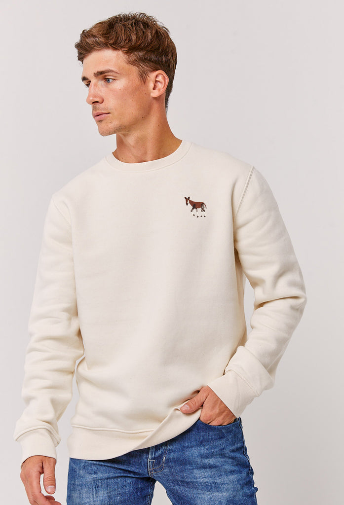 Okapi Unisex Embroidered Organic Sustainable Sweatshirt Jumper Big Wild Thought