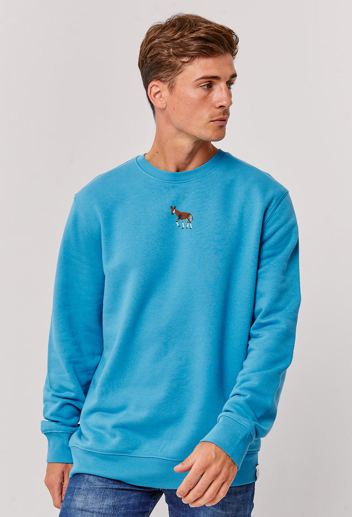 Okapi Unisex Embroidered Organic Sustainable Sweatshirt Jumper Big Wild Thought