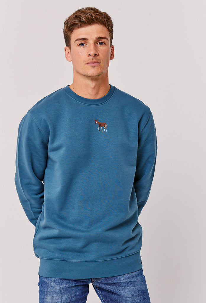 Okapi Unisex Embroidered Organic Sustainable Sweatshirt Jumper Big Wild Thought