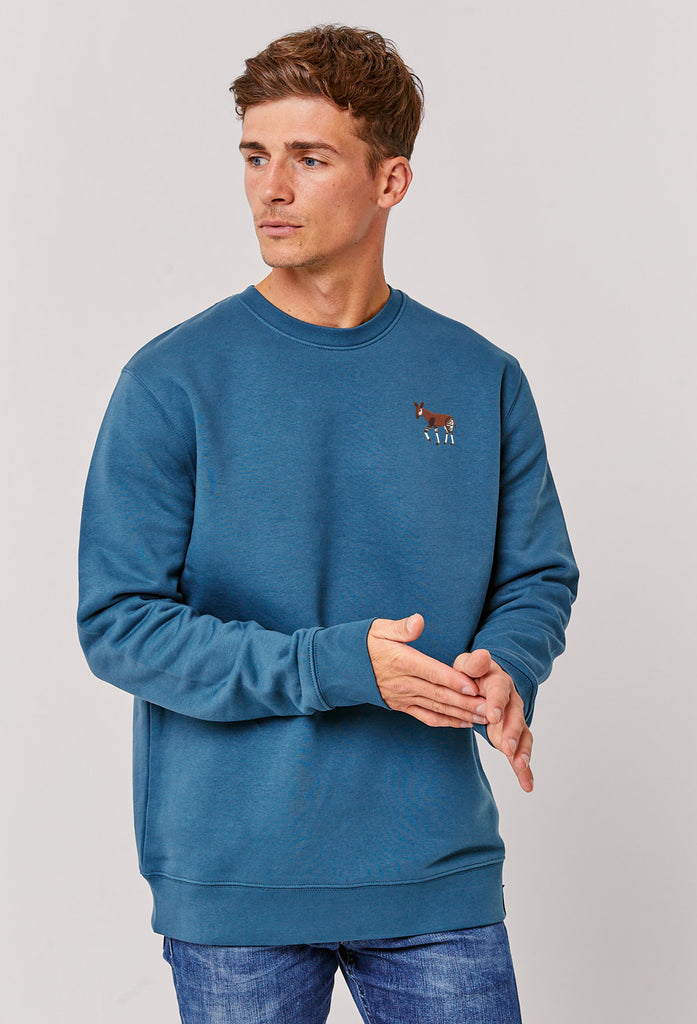 Okapi Unisex Embroidered Organic Sustainable Sweatshirt Jumper Big Wild Thought