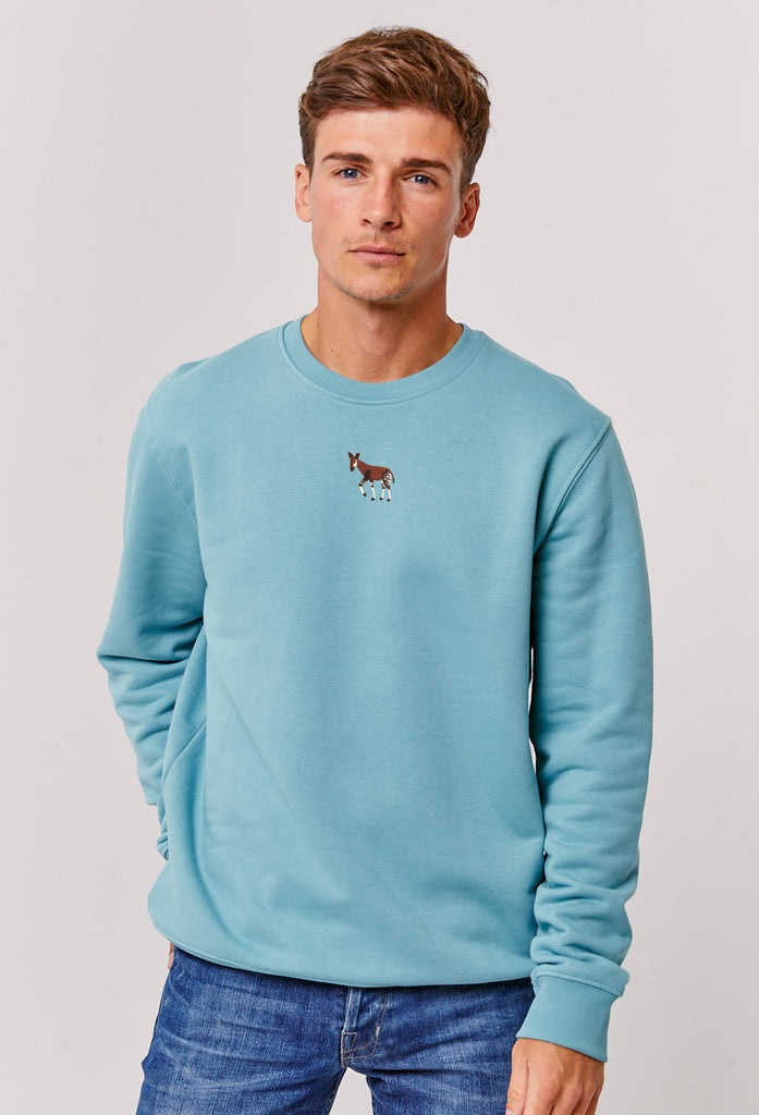 Okapi Unisex Embroidered Organic Sustainable Sweatshirt Jumper Big Wild Thought
