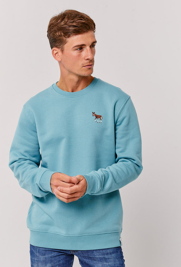 Okapi Unisex Embroidered Organic Sustainable Sweatshirt Jumper Big Wild Thought
