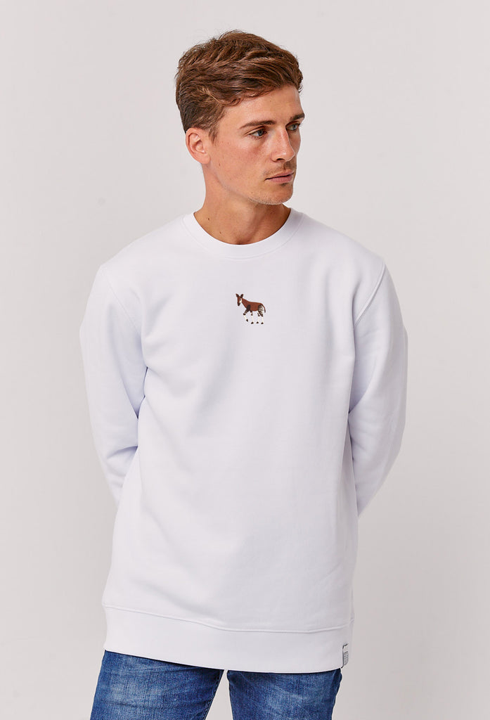 Okapi Unisex Embroidered Organic Sustainable Sweatshirt Jumper Big Wild Thought