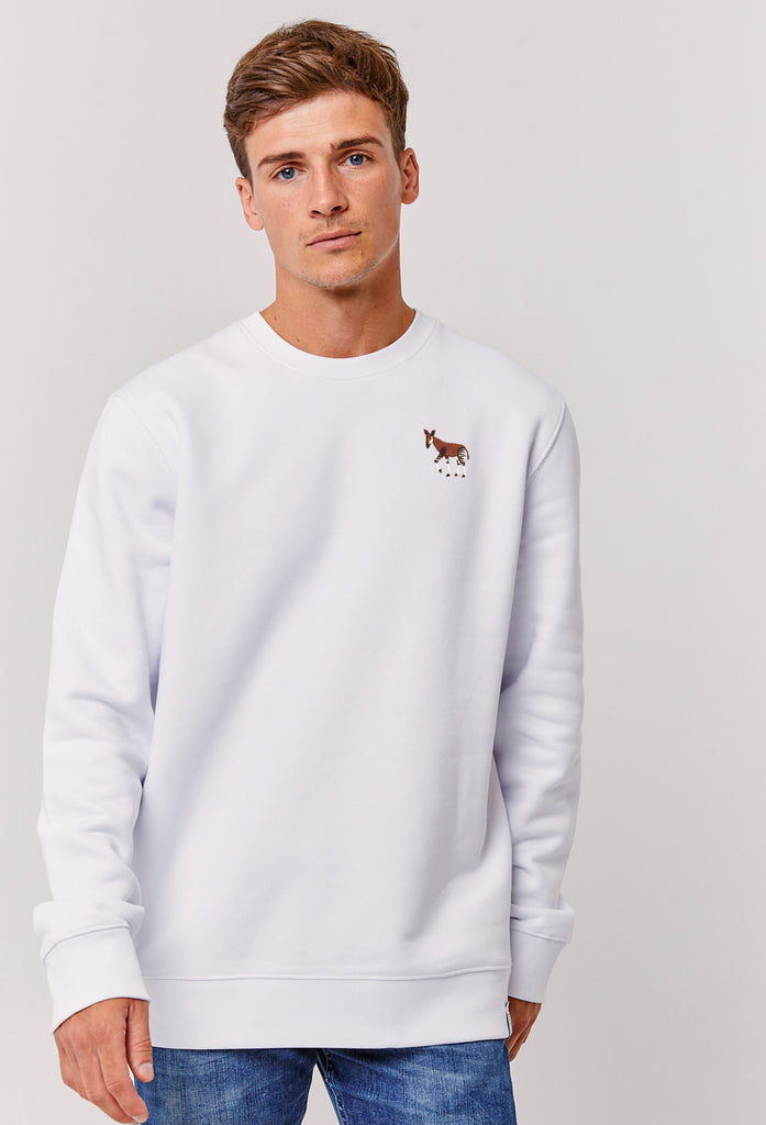 Okapi Unisex Embroidered Organic Sustainable Sweatshirt Jumper Big Wild Thought