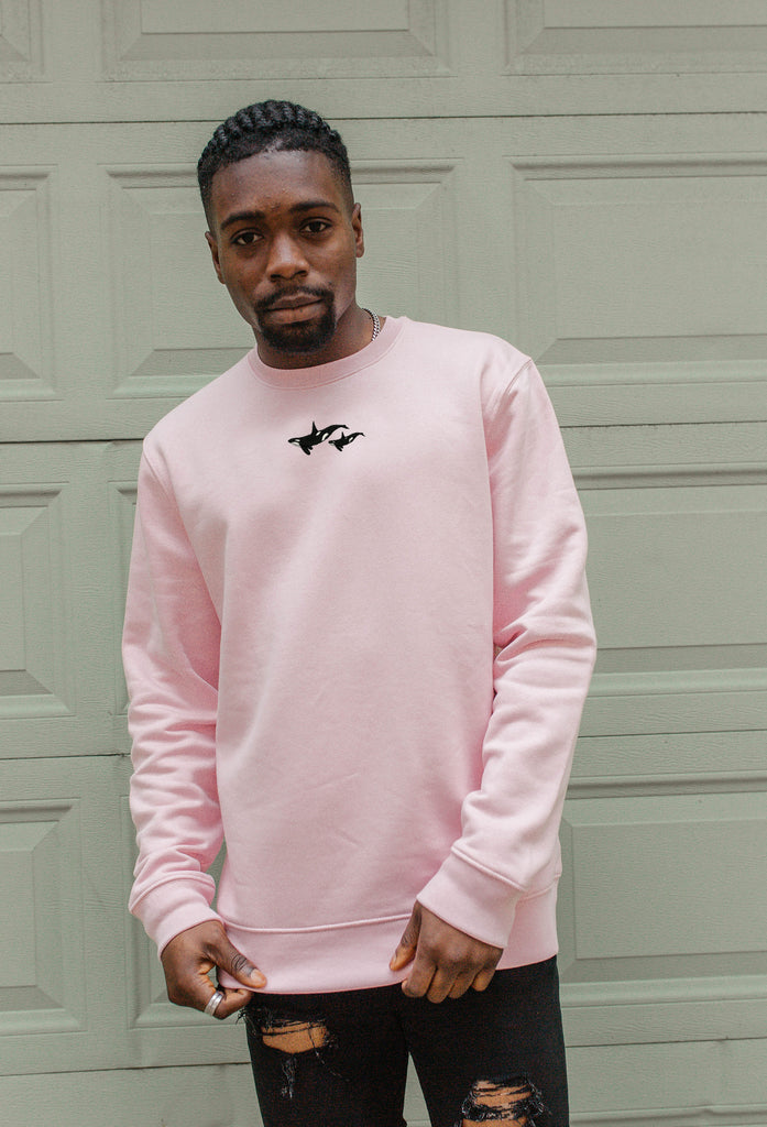 Orca Duo Unisex Embroidered Organic Sustainable Sweatshirt Jumper Big Wild Thought