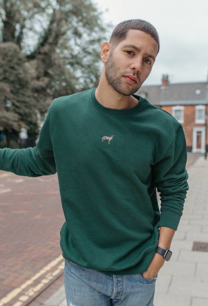 Grey Wolf Unisex Embroidered Organic Sustainable Sweatshirt Jumper Big Wild Thought