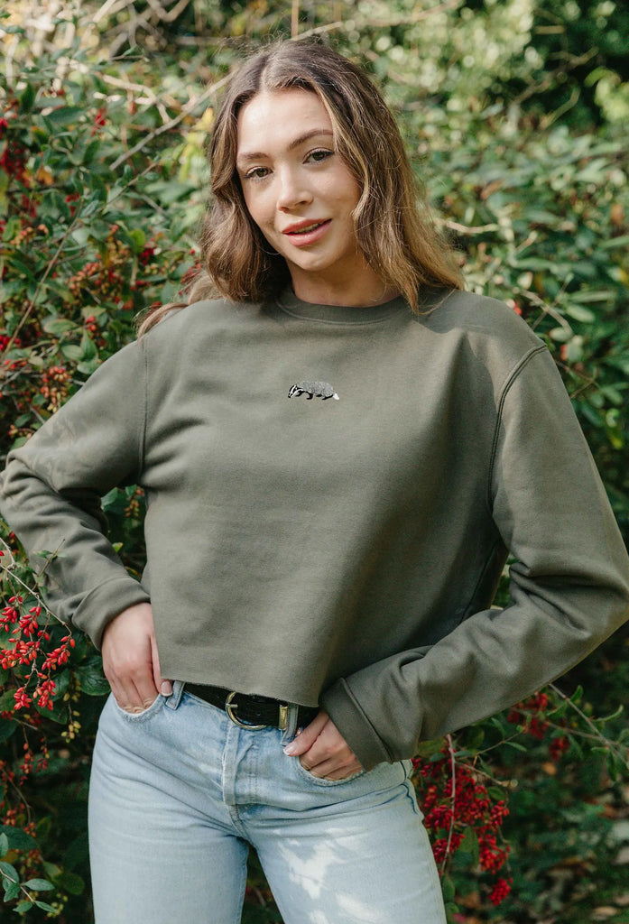 badger womens cropped sweatshirt Big Wild Thought