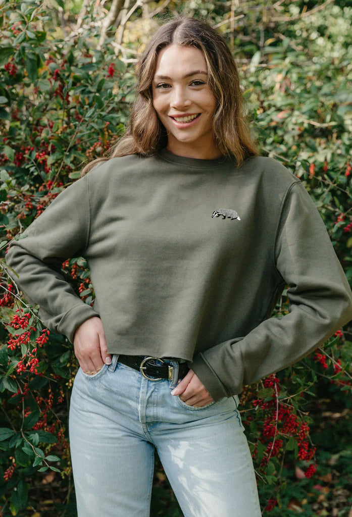 badger womens cropped sweatshirt Big Wild Thought