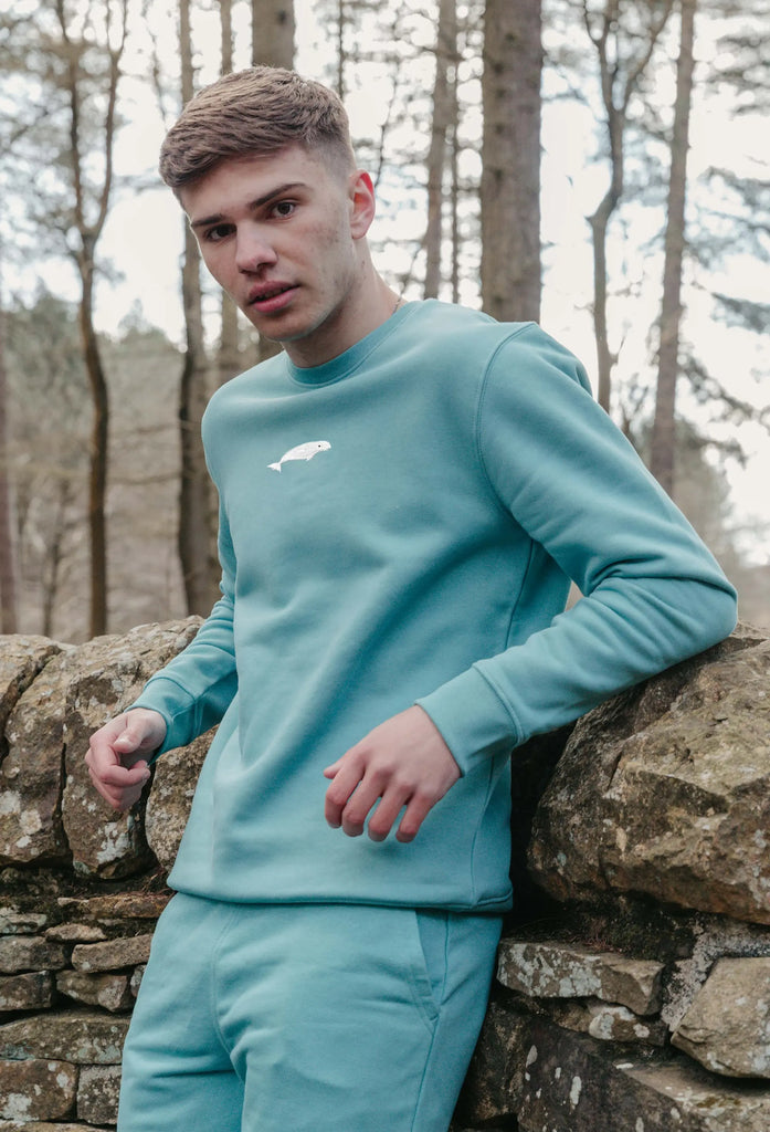 Beluga Whale Embroidered Organic Sustainable Sweatshirt Jumper Big Wild Thought
