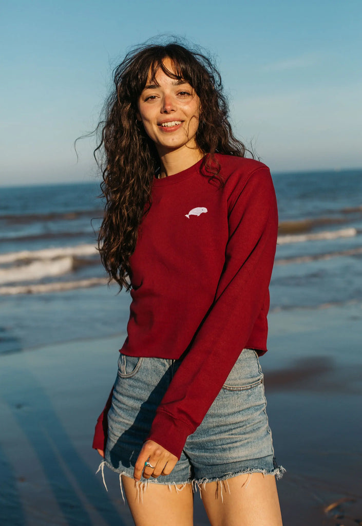 beluga womens cropped sweatshirt Big Wild Thought