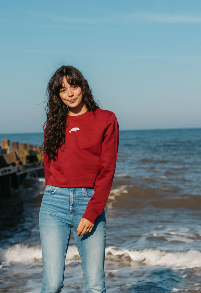 beluga womens cropped sweatshirt Big Wild Thought