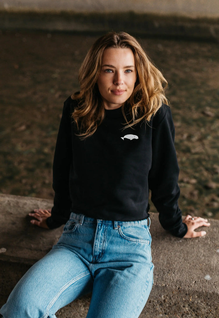 beluga womens cropped sweatshirt Big Wild Thought
