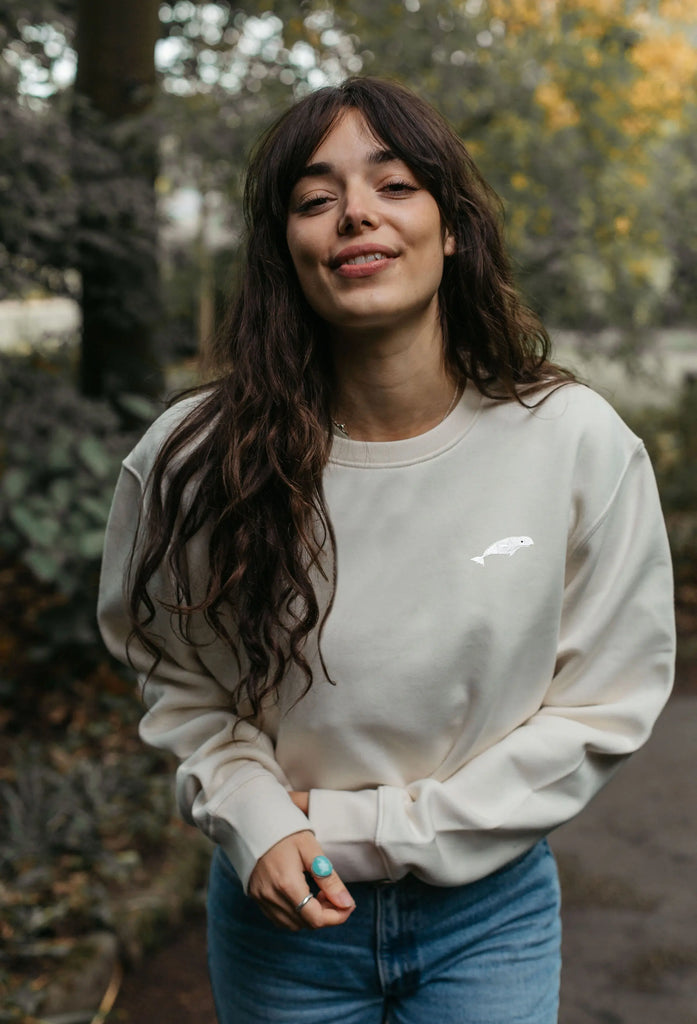 beluga womens cropped sweatshirt Big Wild Thought