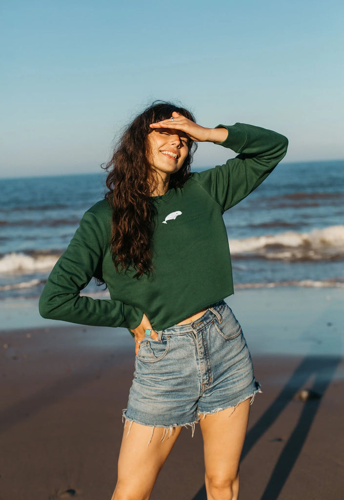 beluga womens cropped sweatshirt Big Wild Thought