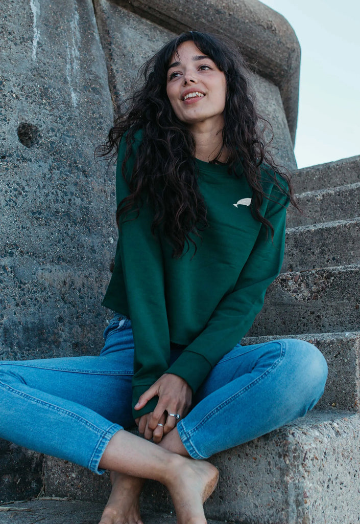 beluga womens cropped sweatshirt Big Wild Thought