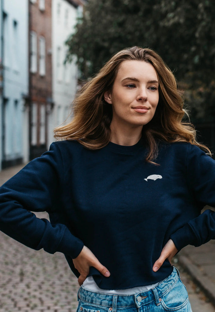 beluga womens cropped sweatshirt Big Wild Thought