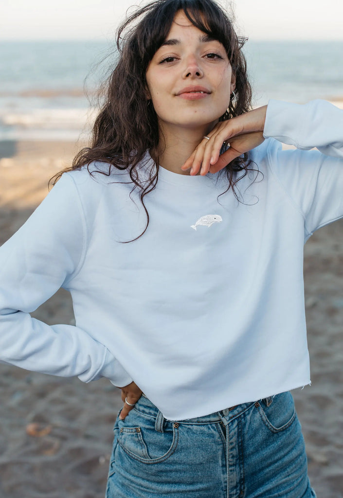 beluga womens cropped sweatshirt Big Wild Thought