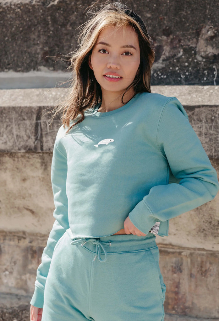 beluga womens cropped sweatshirt Big Wild Thought