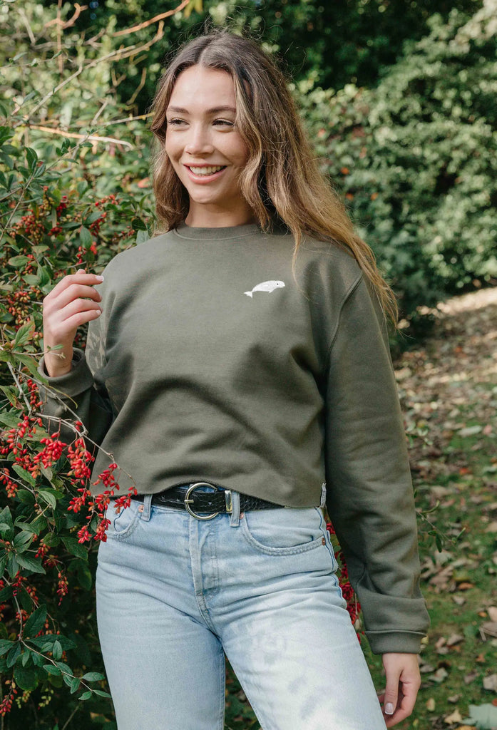 beluga womens cropped sweatshirt Big Wild Thought