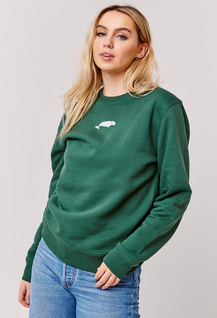 Beluga Embroidered Organic Sustainable Sweatshirt Jumper Big Wild Thought