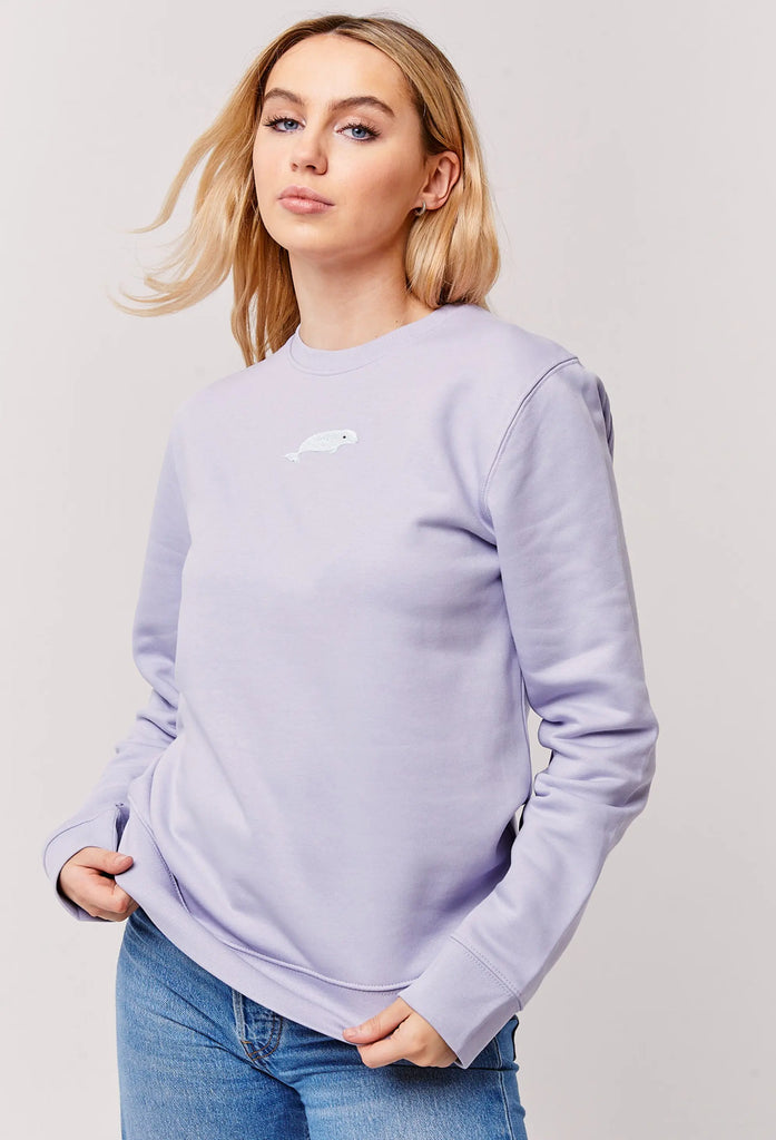 Beluga Embroidered Organic Sustainable Sweatshirt Jumper Big Wild Thought