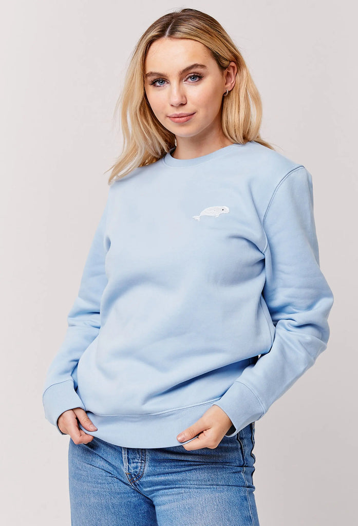 Beluga Embroidered Organic Sustainable Sweatshirt Jumper Big Wild Thought