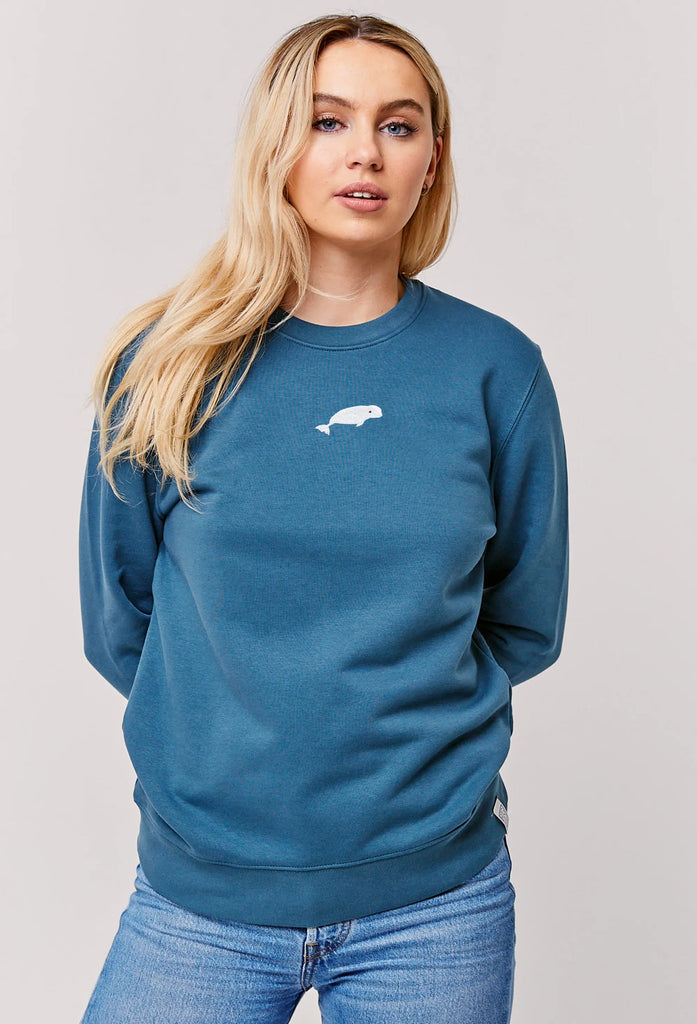 Beluga Embroidered Organic Sustainable Sweatshirt Jumper Big Wild Thought
