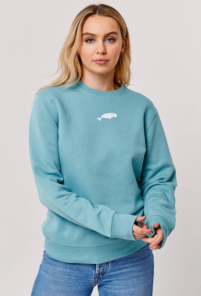 Beluga Embroidered Organic Sustainable Sweatshirt Jumper Big Wild Thought