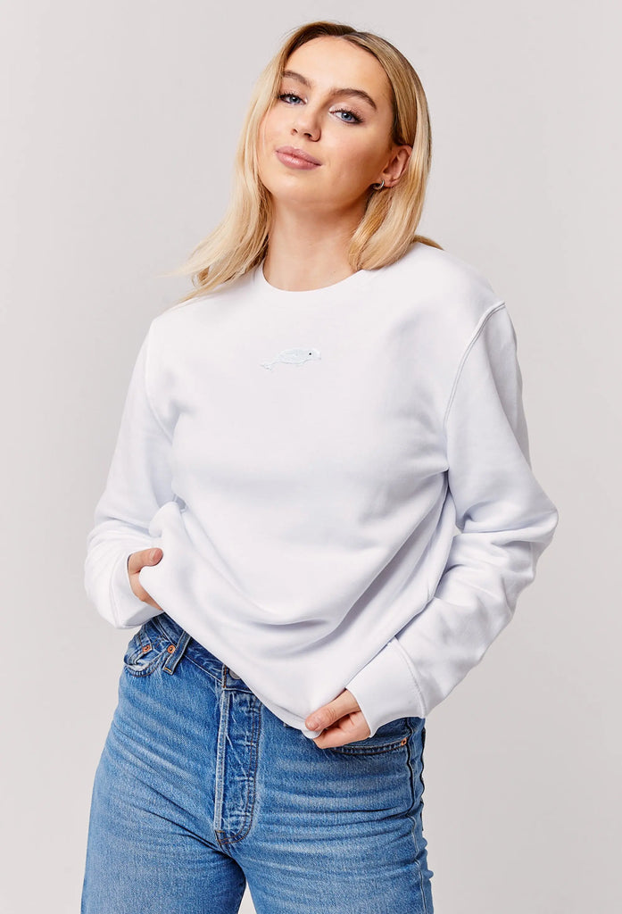 Beluga Embroidered Organic Sustainable Sweatshirt Jumper Big Wild Thought