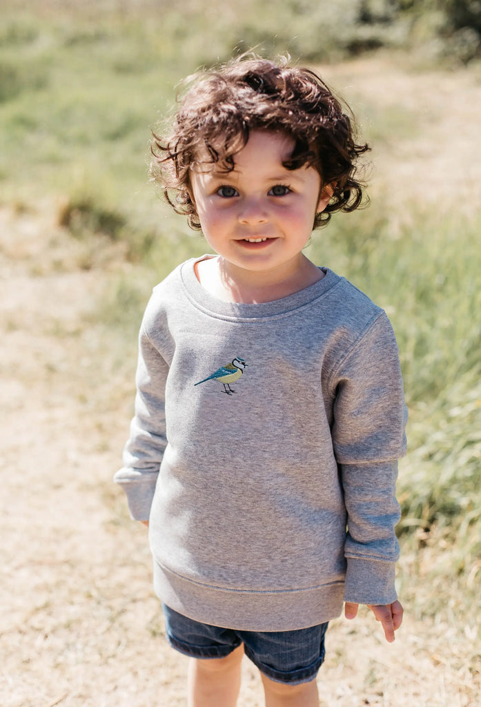 blue tit childrens sweatshirt Big Wild Thought