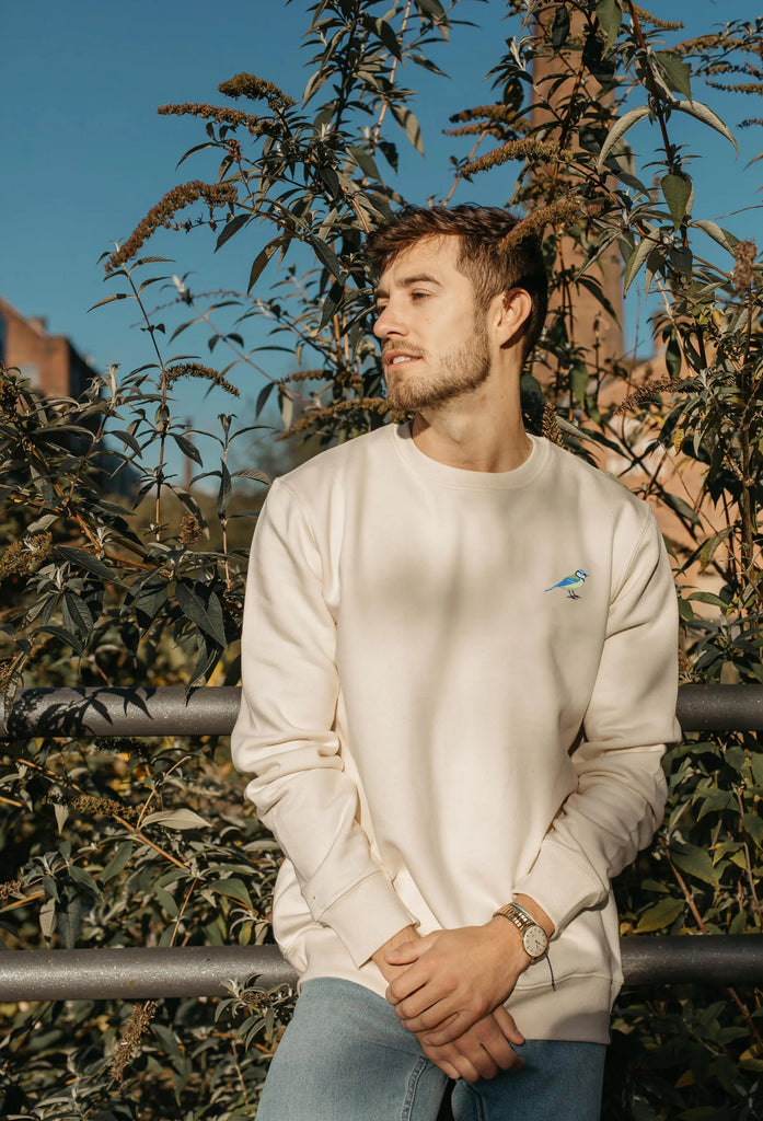 Blue Tit  Embroidered Organic Sustainable Sweatshirt Jumper Big Wild Thought