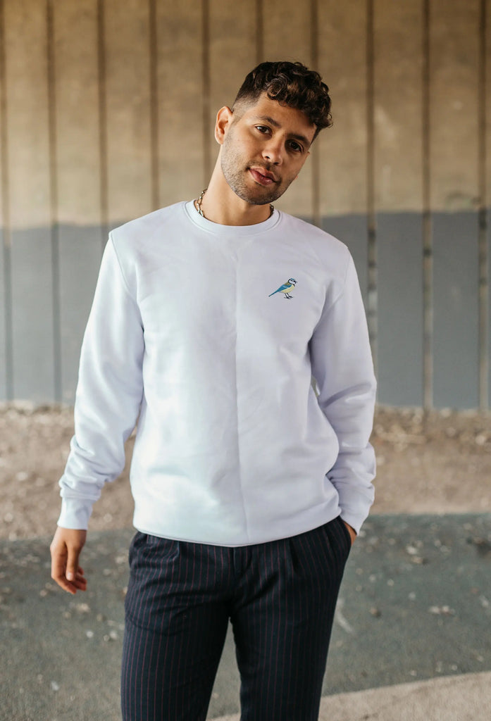 Blue Tit  Embroidered Organic Sustainable Sweatshirt Jumper Big Wild Thought
