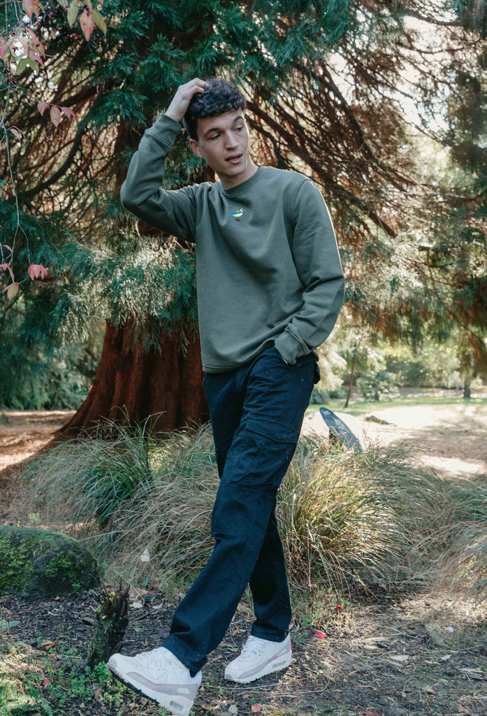 Blue Tit  Embroidered Organic Sustainable Sweatshirt Jumper Big Wild Thought