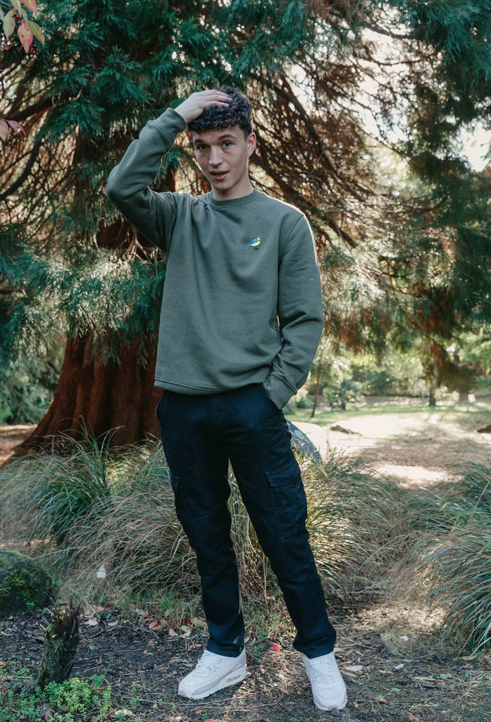 Blue Tit  Embroidered Organic Sustainable Sweatshirt Jumper Big Wild Thought