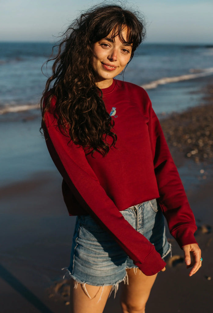 blue tit womens cropped sweatshirt Big Wild Thought