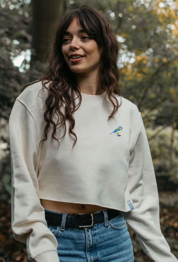 blue tit womens cropped sweatshirt Big Wild Thought