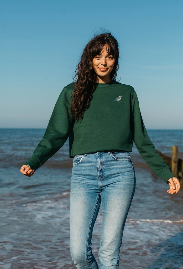 blue tit womens cropped sweatshirt Big Wild Thought