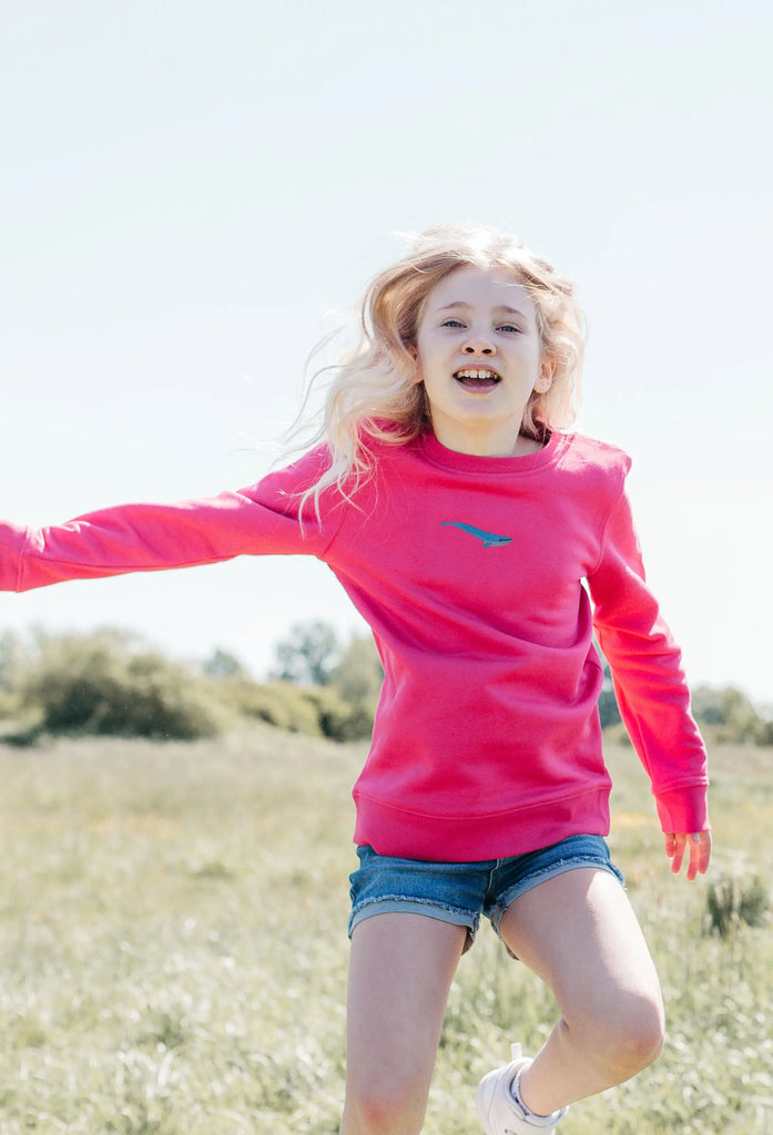 blue whale childrens sweatshirt Big Wild Thought