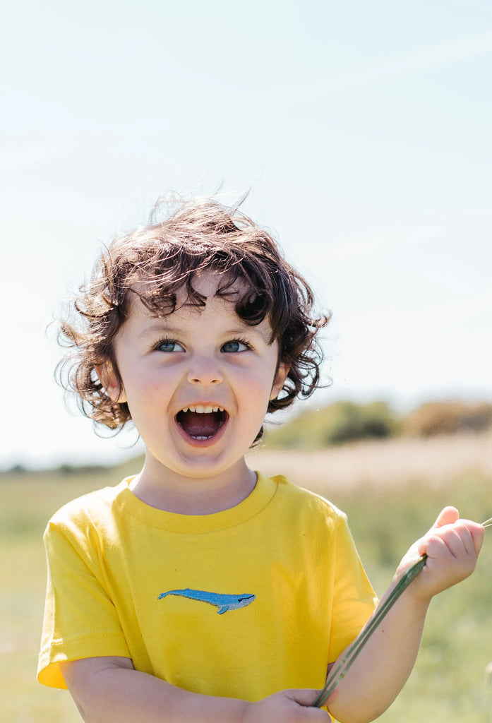 blue whale childrens t-shirt Big Wild Thought