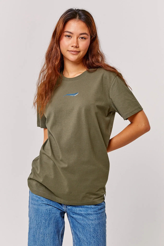 blue whale womens t-shirt Big Wild Thought