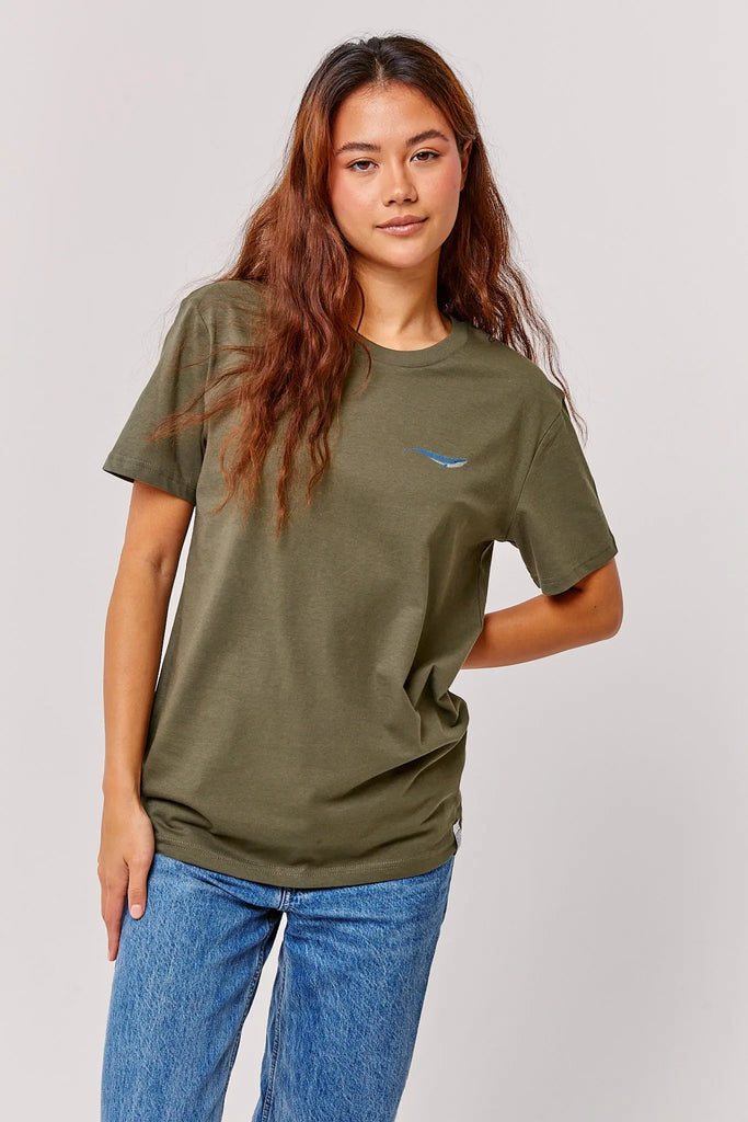 blue whale womens t-shirt Big Wild Thought