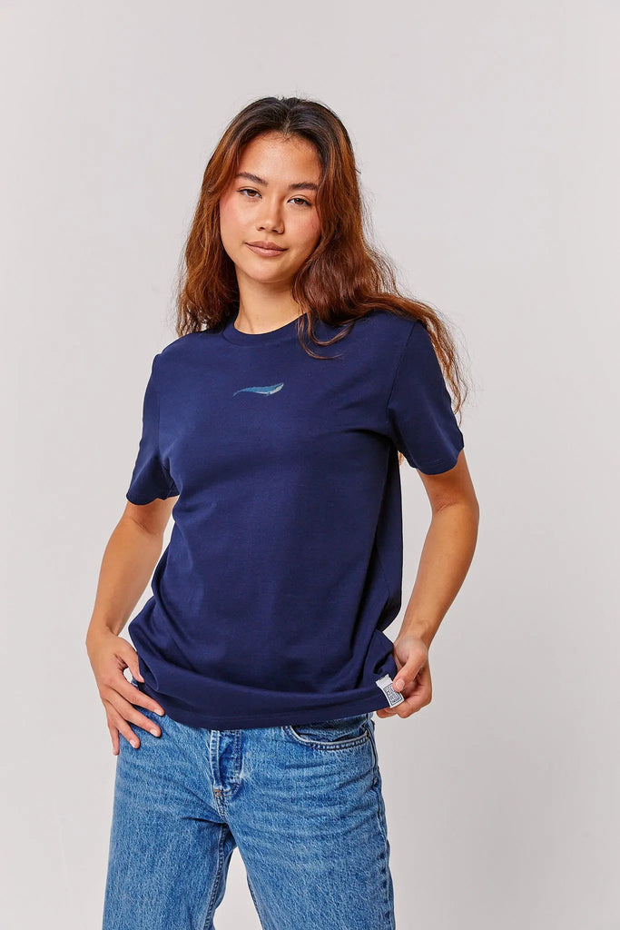 blue whale womens t-shirt Big Wild Thought