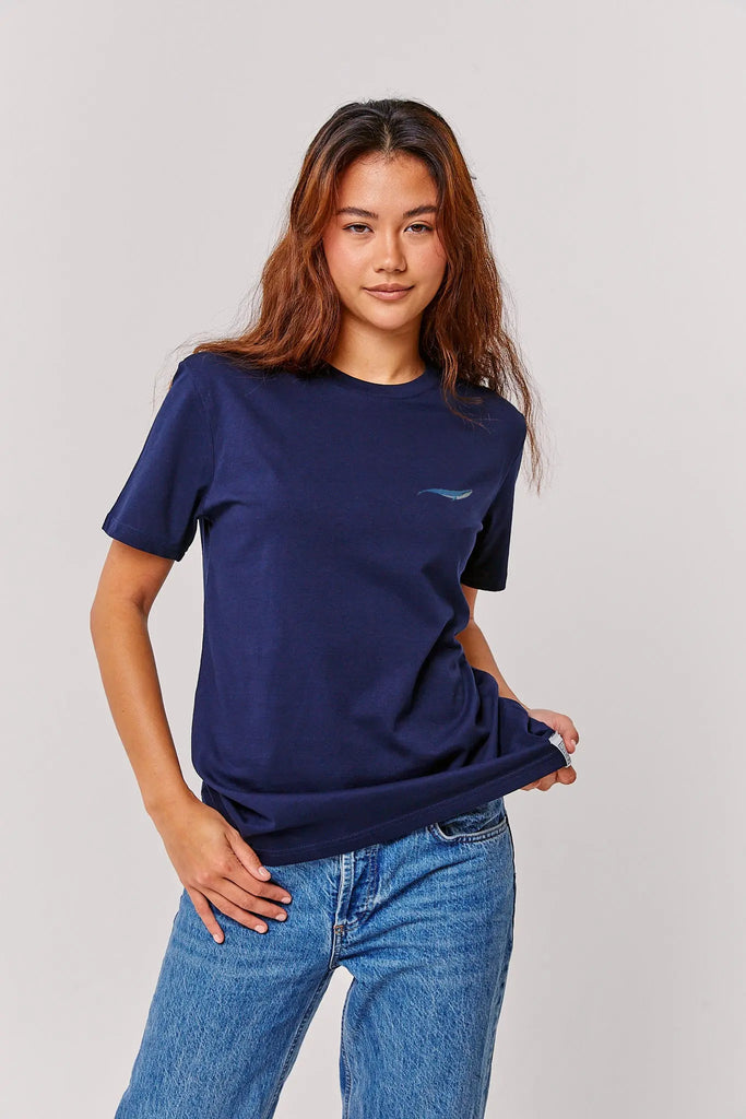blue whale womens t-shirt Big Wild Thought