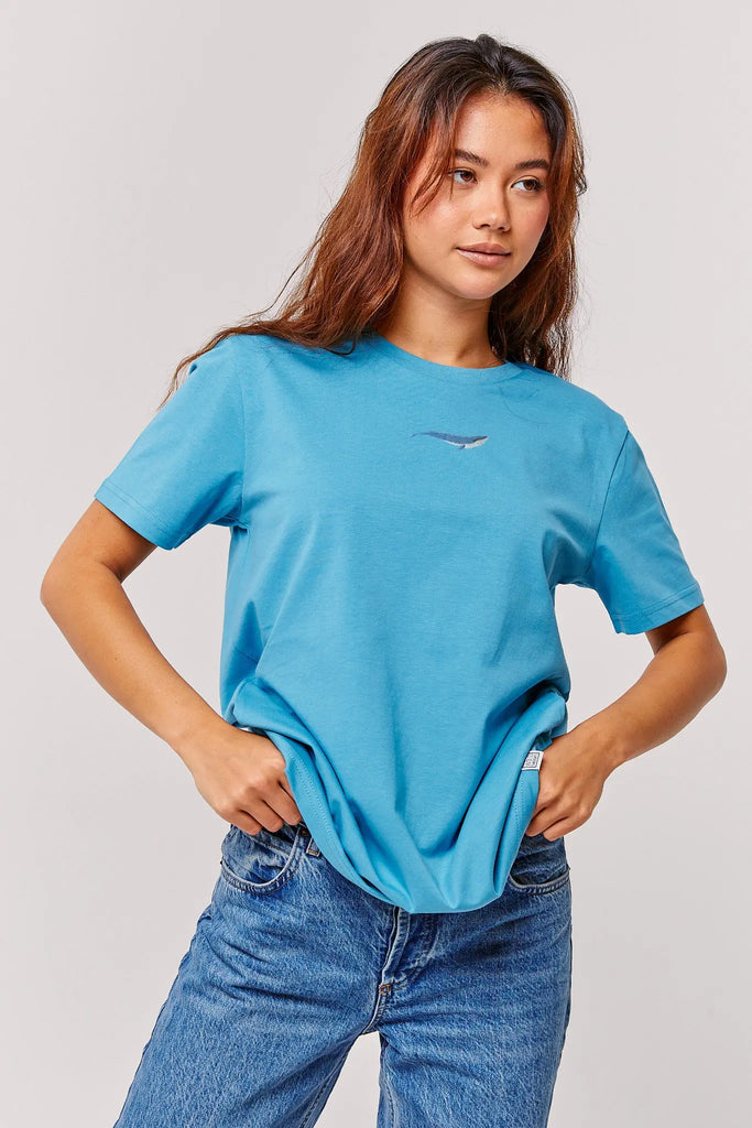 blue whale womens t-shirt Big Wild Thought