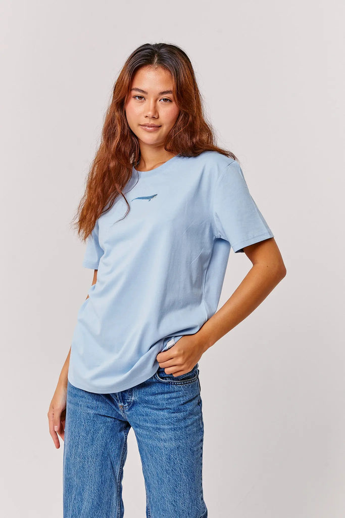 blue whale womens t-shirt Big Wild Thought