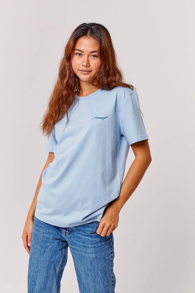 blue whale womens t-shirt Big Wild Thought