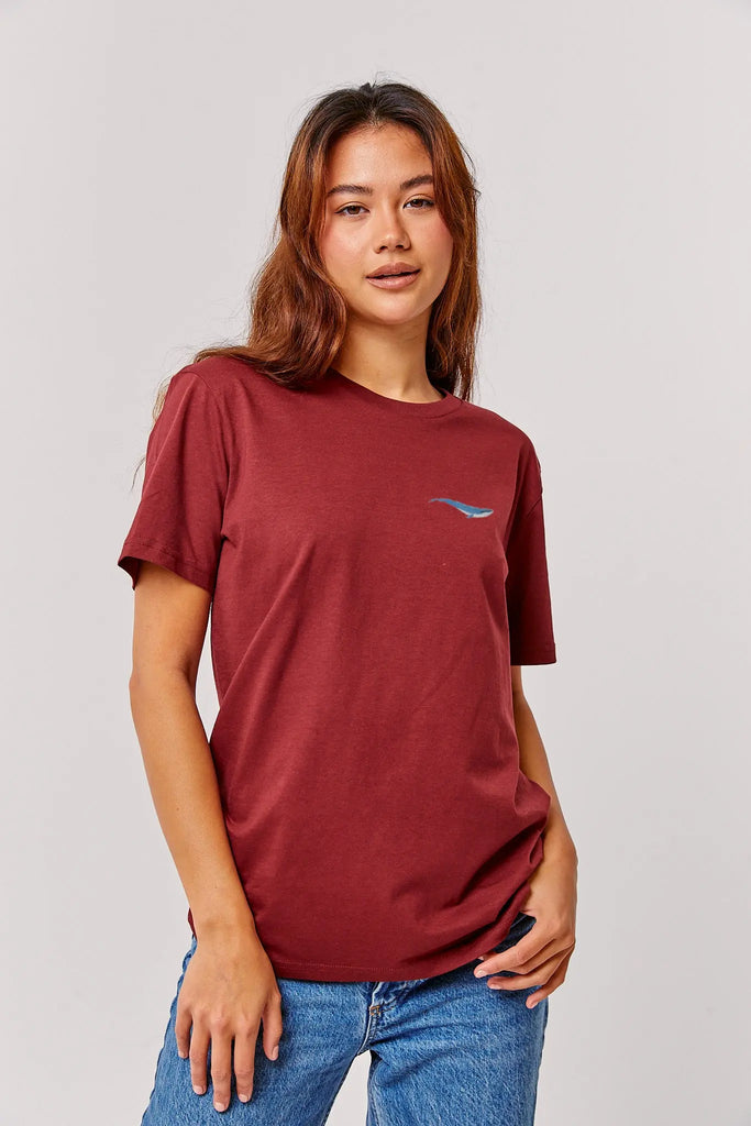 blue whale womens t-shirt Big Wild Thought