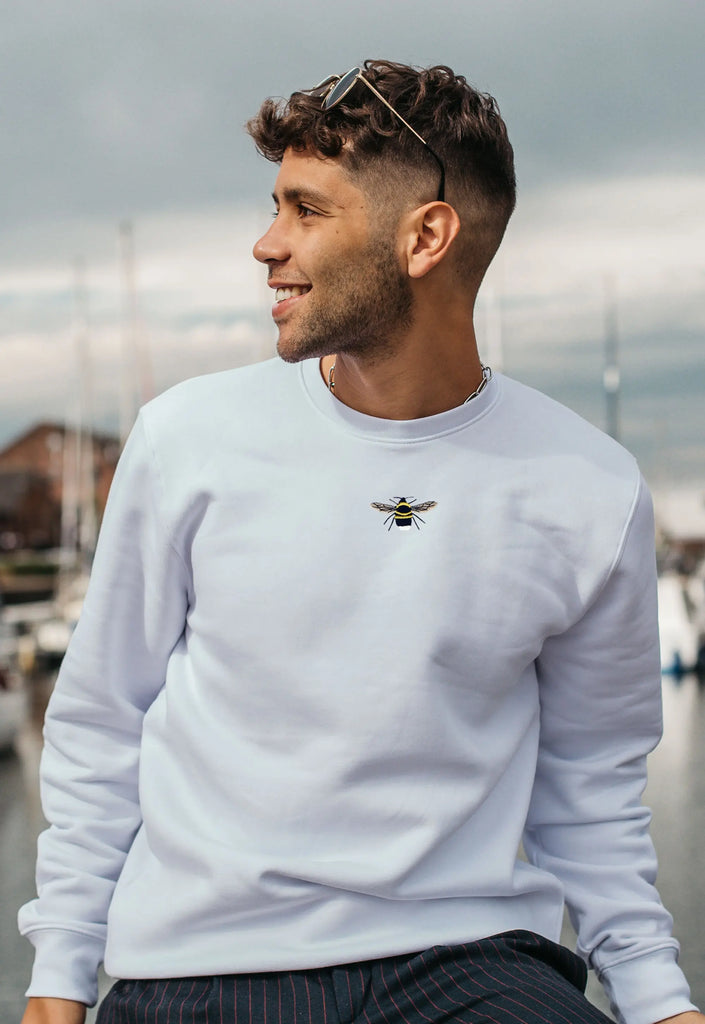 Garden Bumblebee Unisex Embroidered Organic Sustainable Sweatshirt Jumper Big Wild Thought