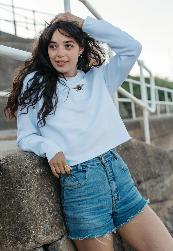 garden bumblebee womens cropped sweatshirt Big Wild Thought